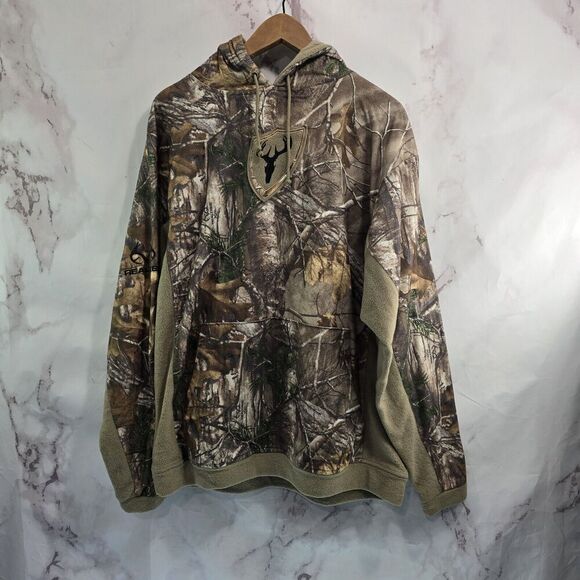 Scent Blocker Hoodie Mens Large Camo Realtree Xtra Pullover Sweatshirt Fleece - Picture 1 of 12